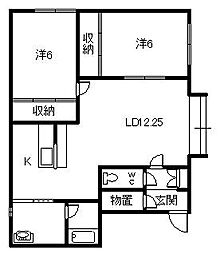 エコール2 2LDKの間取図画像