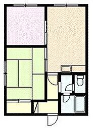 カサブランカ 2DKの間取図画像