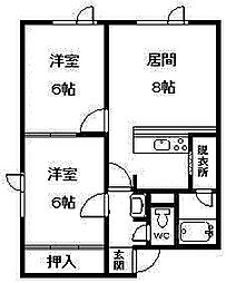 レジデンスザリッチライフ 2LDKの間取図画像