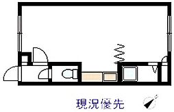 クリスティーヌB 1DKの間取図画像