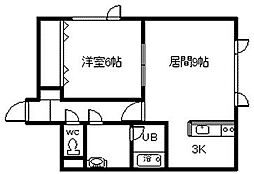 ピアコート・アンジェ 1LDKの間取図画像