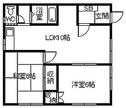 コーポグランドヒル 2LDKの間取図画像