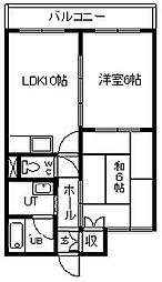 豊岡2条ハイツ 2LDKの間取図画像