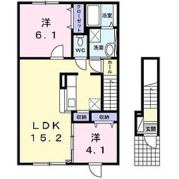 ル・シェル 2LDKの間取図画像