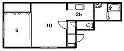 アルカディア 1LDKの間取図画像