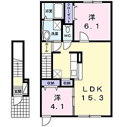 セレーノ2 2LDKの間取図画像