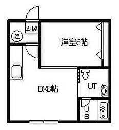 A.Oマンション 1LDKの間取図画像