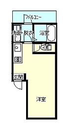 ＳＡＴＯビル神辺 2階ワンルームの間取り