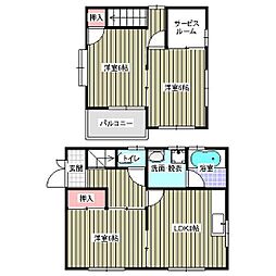 ルミエール坂里 3DKの間取り