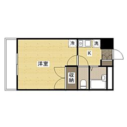 カサブランカ高橋Ａ 1階1Kの間取り