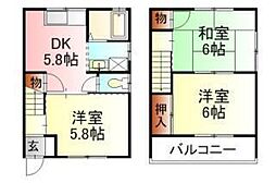 プレジール高木 1階3DKの間取り