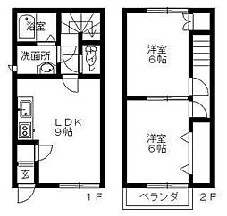 エスペランサ　Ｂ棟 1階2LDKの間取り