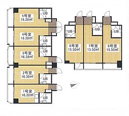 リアライズ福山 5階ワンルームの間取り