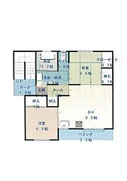 シーサイド福山　I 1階2LDKの間取り