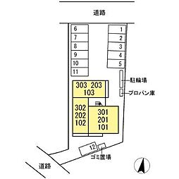 ベルフィーユII 1階1LDKの室内