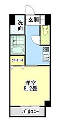 フルリール松浦II 7階1Kの間取り