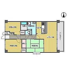 メゾン無憂館 8階3LDKの間取り