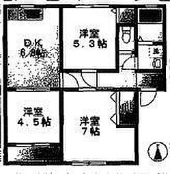 コーポＴＯＫＩ 2階3DKの間取り