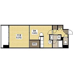 フラットリア春日 5階1DKの間取り