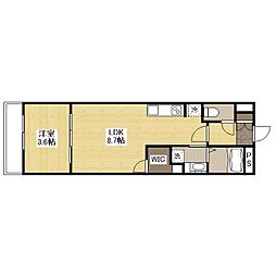 月光手城ルート2 1LDKの間取図画像