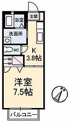 ドミール多治米a 1Kの間取図画像