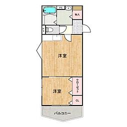Lines 2階1LDKの間取り