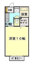 ウェル上加茂 1Kの間取図画像