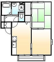 プロシードパレス 2DKの間取図画像