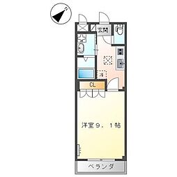 グリーン・フィールド弐番館 1Kの間取図画像
