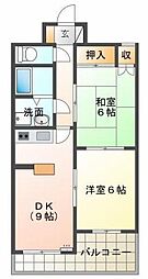 エーデルハイムK 2DKの間取図画像