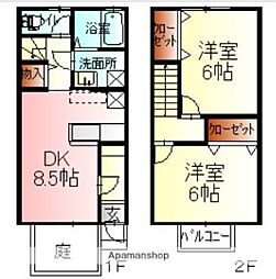 ヨーロピアン大前A 2DKの間取図画像