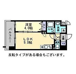 ミラージュパレス福山駅前 1LDKの間取図画像
