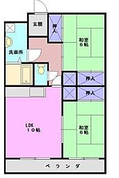 岡田マンション 2LDKの間取図画像