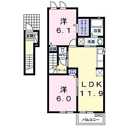 ベーネソプラB 2LDKの間取図画像