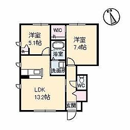 セイフティパストラル 2LDKの間取図画像