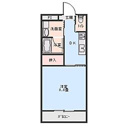 エメローズ南蔵王 1Kの間取図画像