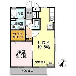 リファルジェント泉D 1LDKの間取図画像