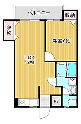 マテンソレイユ 3階1LDKの間取り