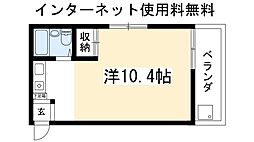 サンライズ大山 1Kの間取図画像