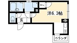 シャンテ西洞院 1Kの間取図画像