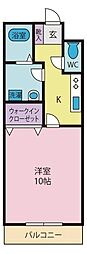 フェリーチェ 1階1Kの間取り