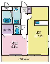 フローリッシュ 1LDKの間取図画像