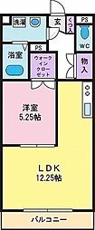Luce甲府南 1LDKの間取図画像