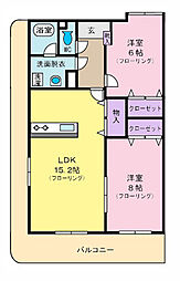 プレステージ・コート 2LDKの間取図画像