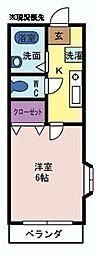 ハイツオオテ 1Kの間取図画像