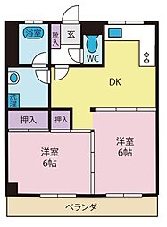 一瀬グランド・パレ 2Kの間取図画像
