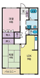 サンシャイン有泉 2LDKの間取図画像
