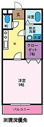 メゾンドボヌール 1Kの間取図画像