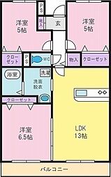 ルクソール1 3LDKの間取図画像