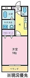 アーバンビラHAL 1Kの間取図画像